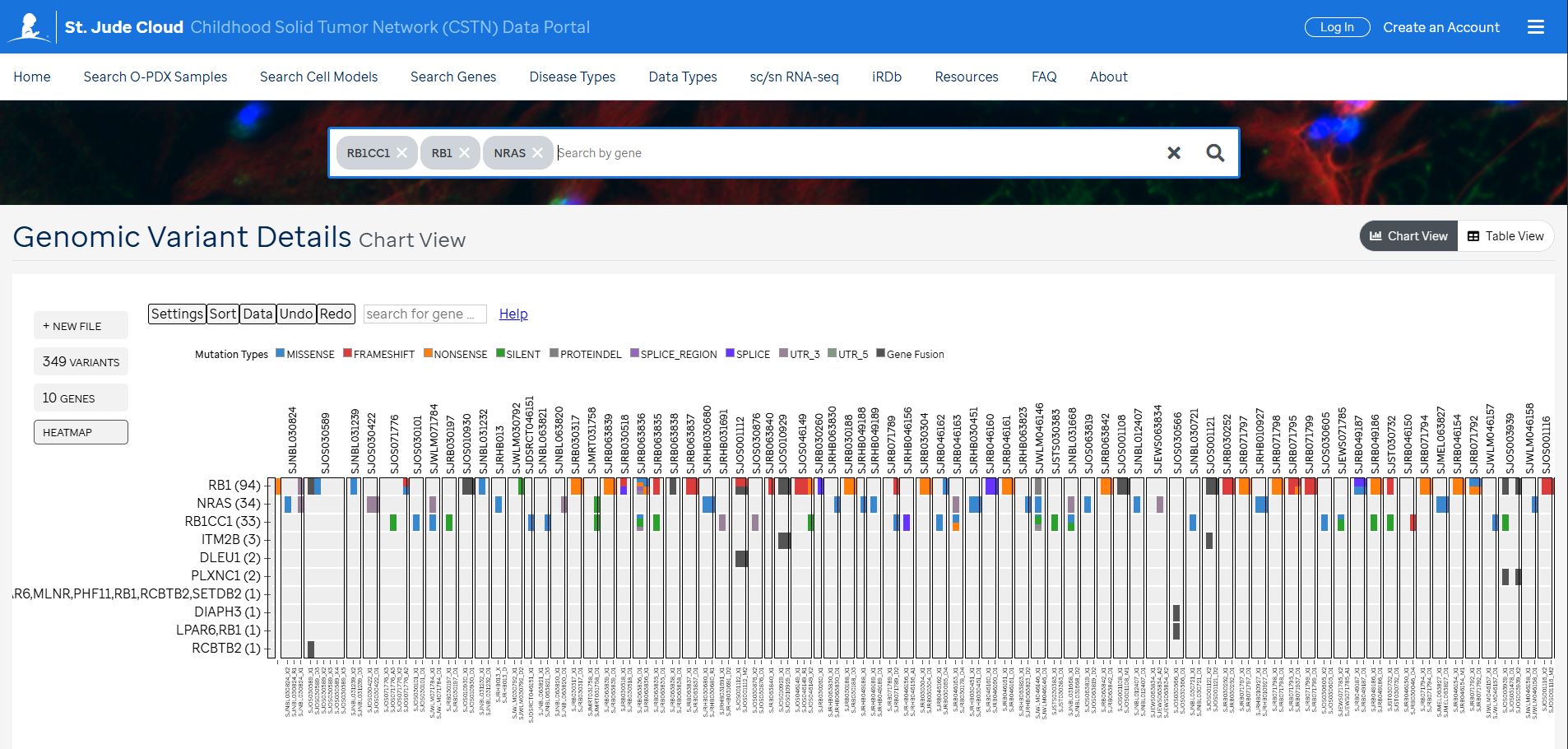 Search multiple genes - Screenshot